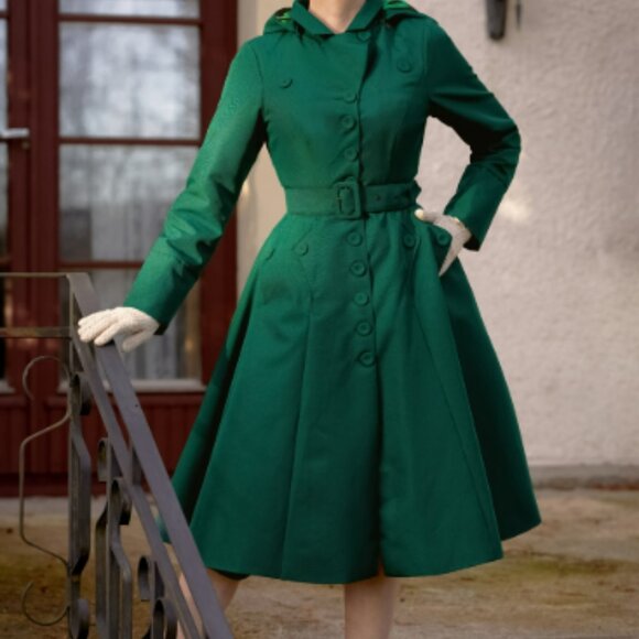Miss Candyfloss Frodina-Gia coat in Emerald - XL - Picture 1 of 8
